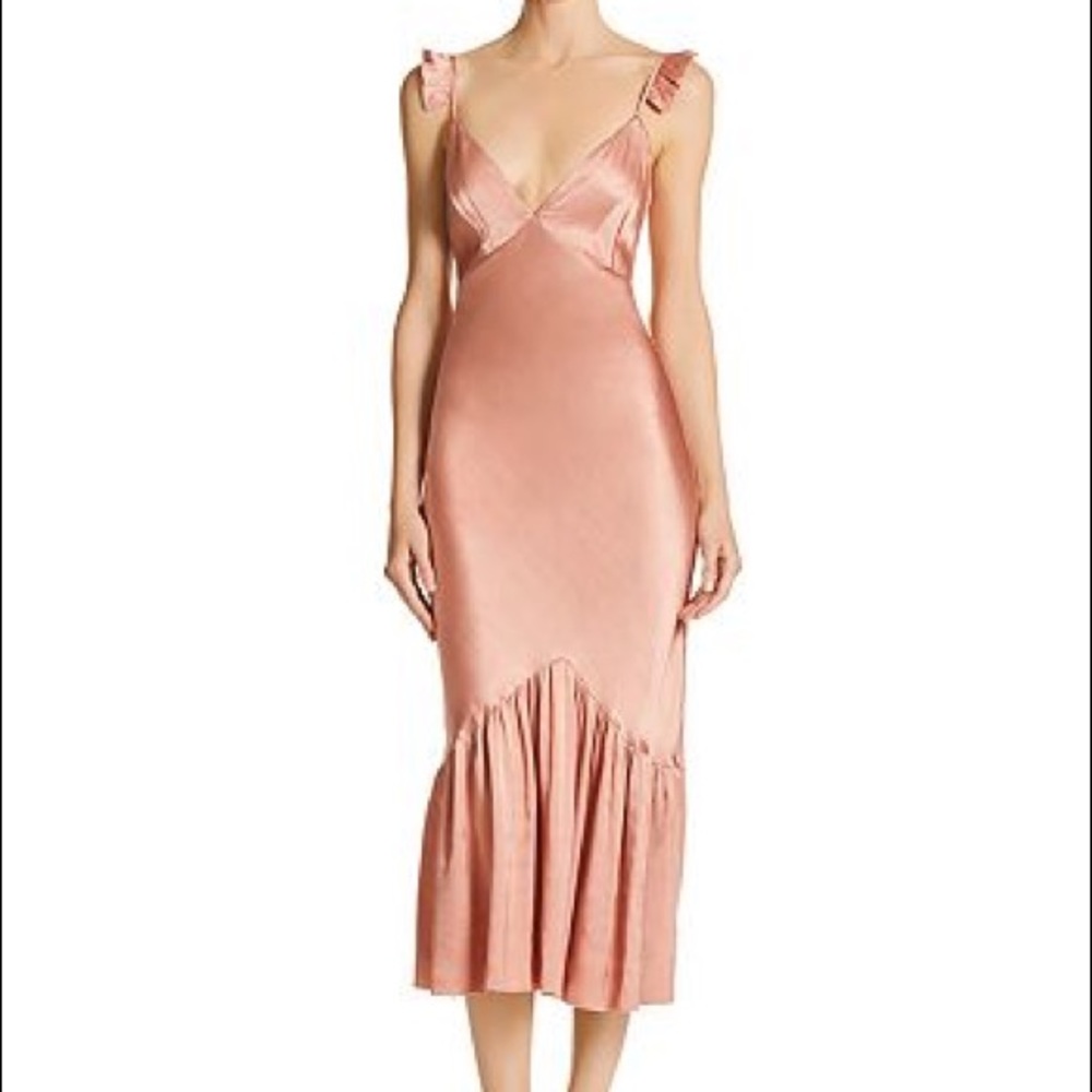 Saylor Satin Midi Slip Dress